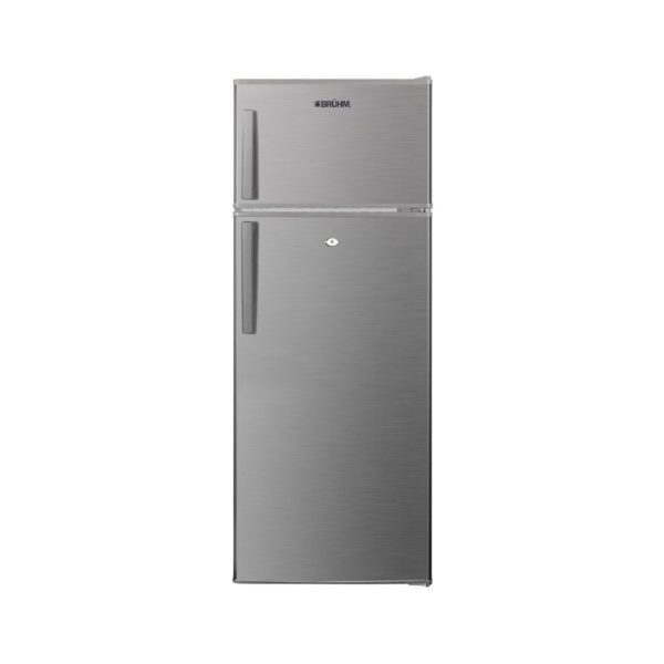 BRUHM DOUBLE DOOR REFRIGERATOR BFD-210MD 205LTS INOX DOOR, GREY BODY