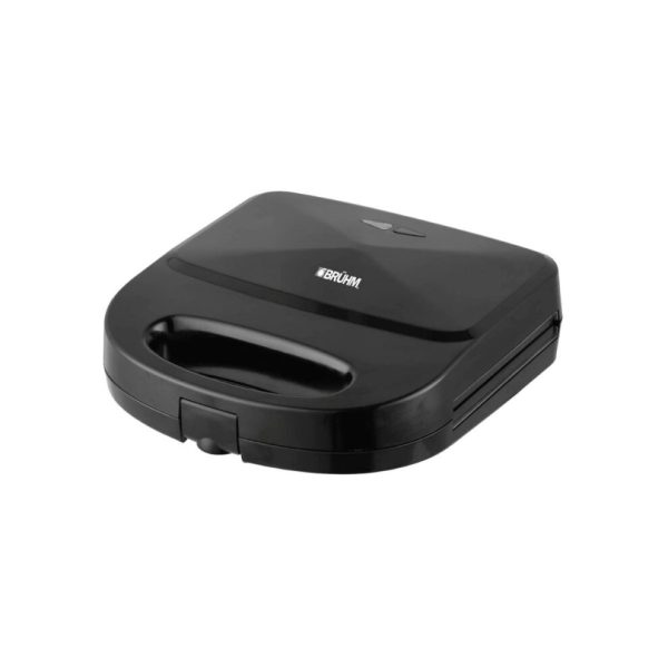 BRUHM SANDWICH MAKER, 700W, REPLACED PLATE, SANDWICH, GRILL WAFFLE, PLASTIC HOUSING,BLACK – BSM-700BP